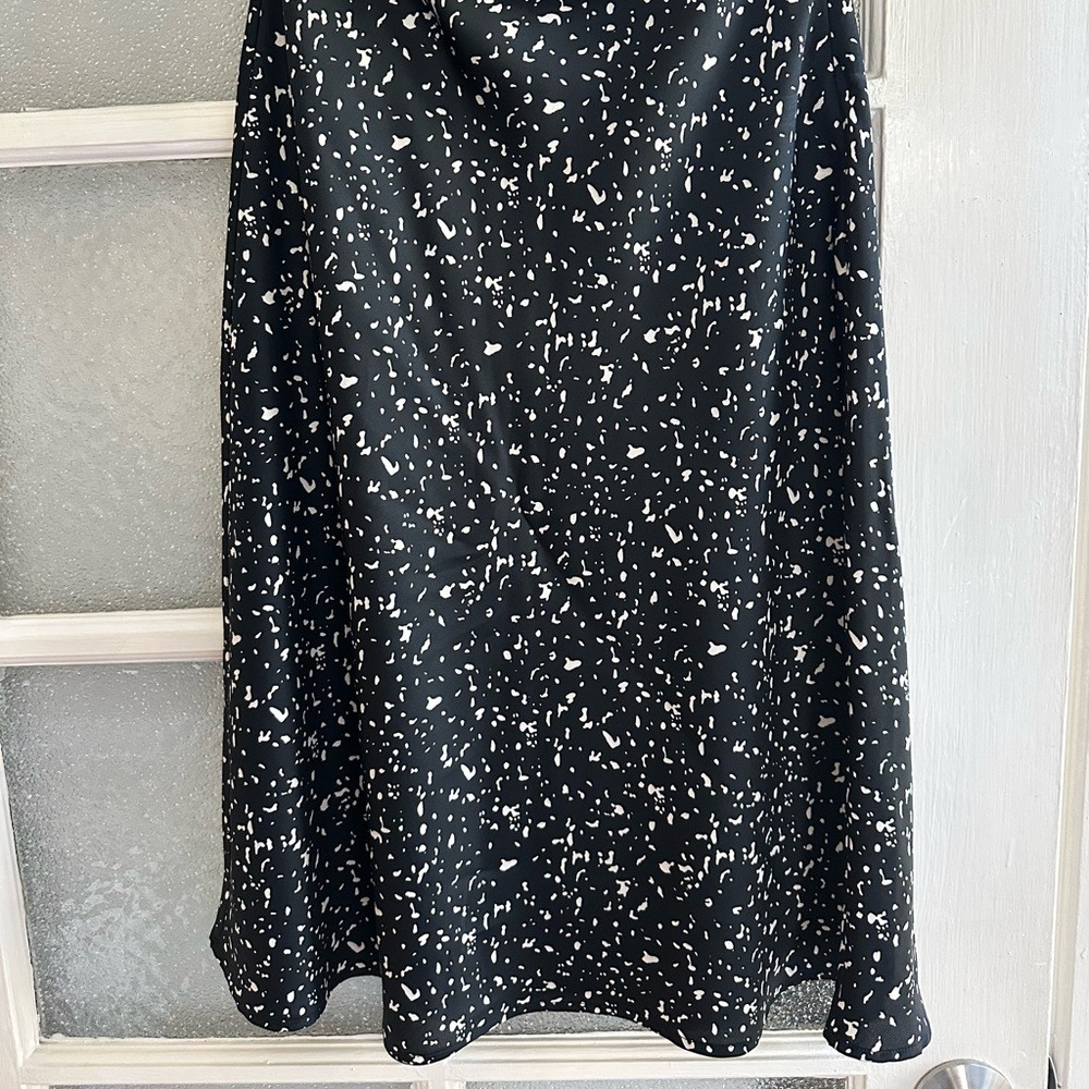 Black & White Midi A-Line Skirt